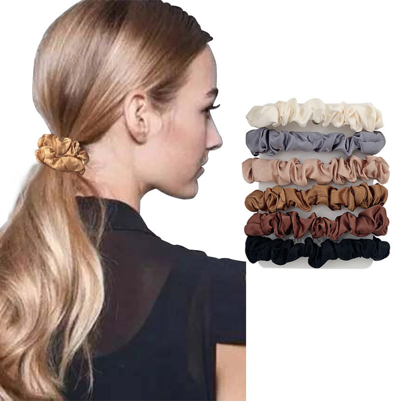 Ins Elegant French Satin Hair Tie Simple Basic Imitation Silk Hair Rope