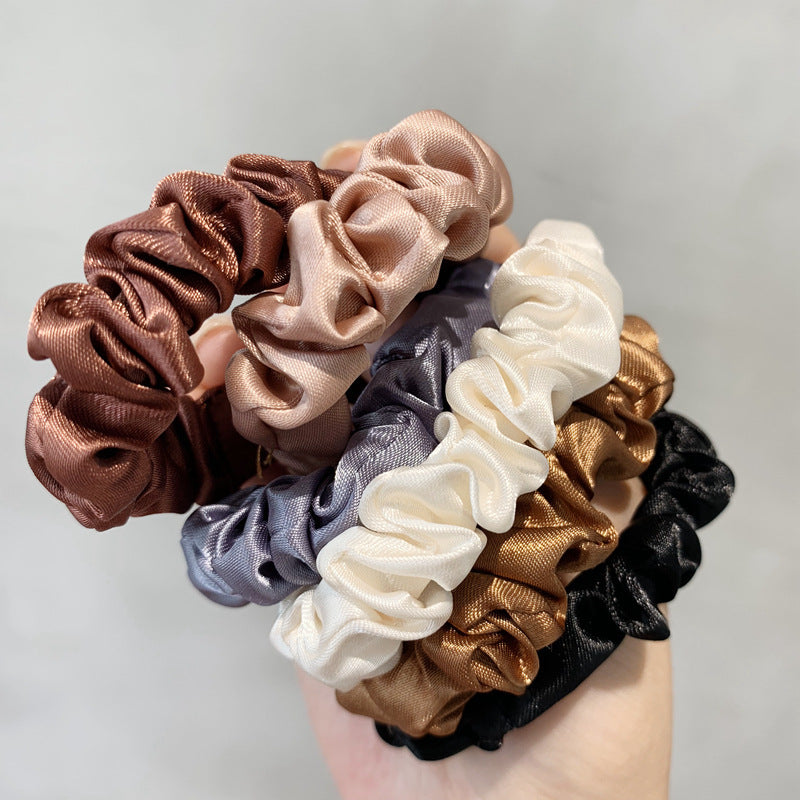 Ins Elegant French Satin Hair Tie Simple Basic Imitation Silk Hair Rope