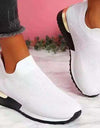 Casual Round Toe Flat-heel Low-top Mesh Sneakers