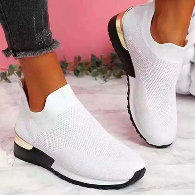 Casual Round Toe Flat-heel Low-top Mesh Sneakers