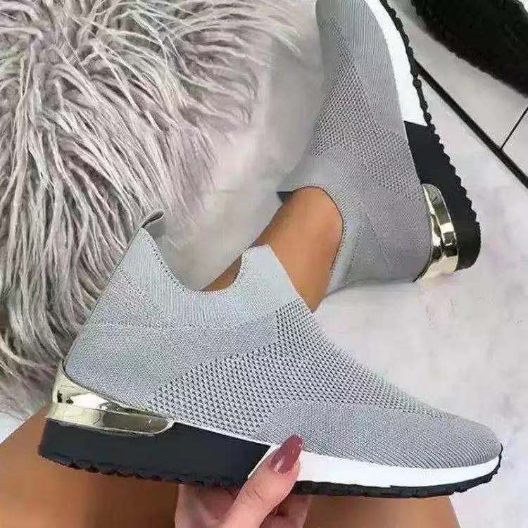 Casual Round Toe Flat-heel Low-top Mesh Sneakers