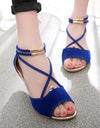 Summer New Sandals Fashion Korean Style Comfortable Strap Solid Color Fish Mouth Low Heel Sandals