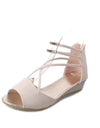 Summer New Sandals Fashion Korean Style Comfortable Strap Solid Color Fish Mouth Low Heel Sandals