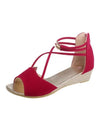 Summer New Sandals Fashion Korean Style Comfortable Strap Solid Color Fish Mouth Low Heel Sandals