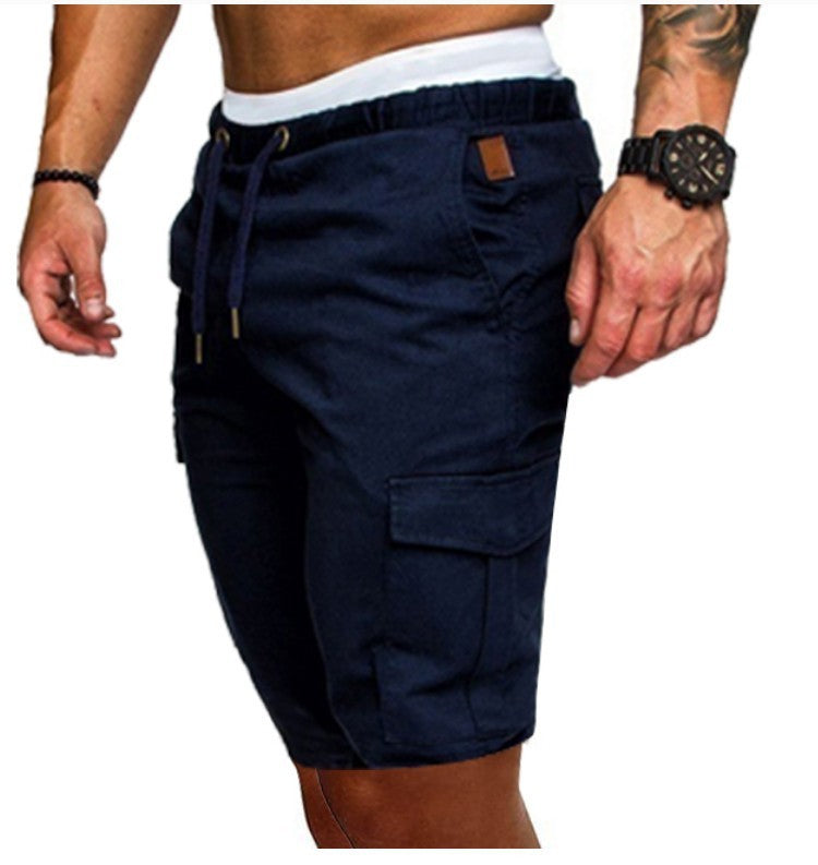 Men'S Solid Loose Casual Lace Up Shorts