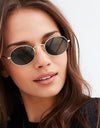 Fashion Women Sunglasses Famous Oval Sun Glasses Luxury Brand Metal Round Frames Black Small Cheap Eyewear