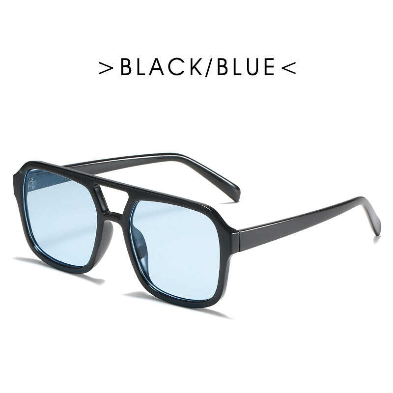 Square Double Beam Sunglasses Men And Women Retro Personality