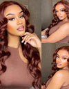 Front Lace Wig Red Long Curly Hair Big Wave