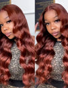 Front Lace Wig Red Long Curly Hair Big Wave