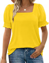 Spring And Summer New Fashion Simple U-neck Petal Sleeve Loose T-shirt