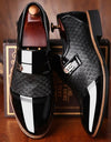 Black leather shoes