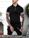Mens Short Sets 2 Piece Outfits Polo Shirt Fashion Summer Tracksuits Casual Set Short Sleeve And Shorts Set For Men