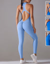 Solid Beauty-back Long Pants Jumpsuit Yoga Fitness Running Dance Slim Bodysuit Women Sports Clothing