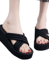 Women's Fashion Cross Thick Wedge-heel Slippers