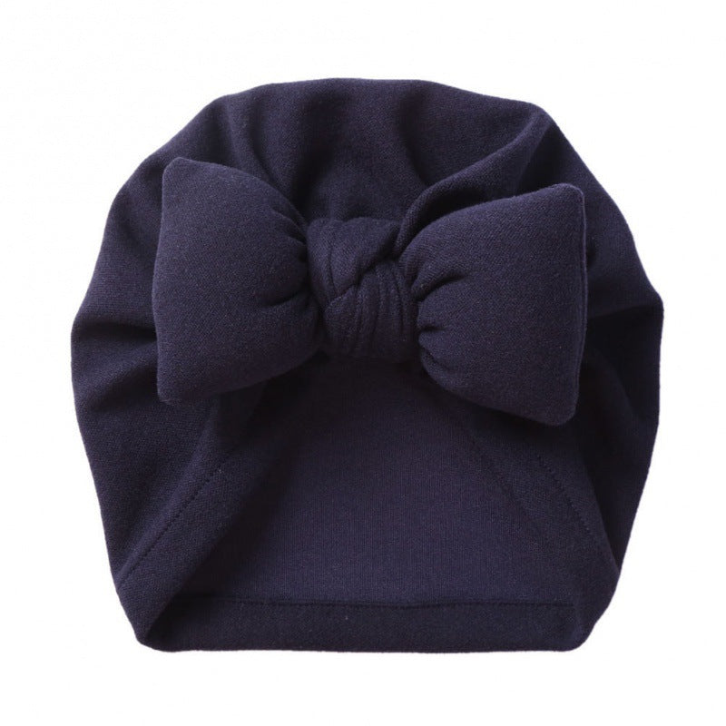New Style Cashmere Baby Pullover Hat Cotton Filled Bow