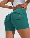 High Waist Hip Lifting Shorts With Pockets Quick Dry Yoga Fitness Sports Pants Summer Women Clothes
