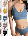 Women's Thin French Style No Steel Ring Panties And Bra Set