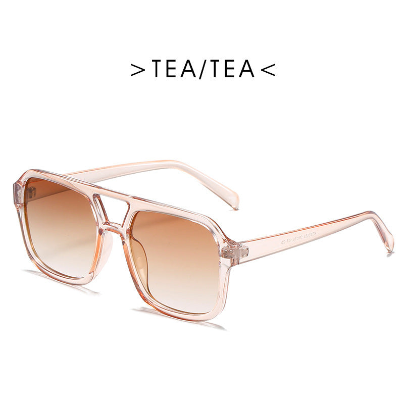 Square Double Beam Sunglasses Men And Women Retro Personality