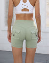 High Waist Hip Lifting Shorts With Pockets Quick Dry Yoga Fitness Sports Pants Summer Women Clothes
