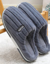 Home Cotton Slippers Women's Winter Plus Size Striped Plush Indoor