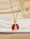 Women's Creative Cartoon Beetle Necklace Ladybug Pendant Jewelry Niche Temperament Versatile Clavicle Chain