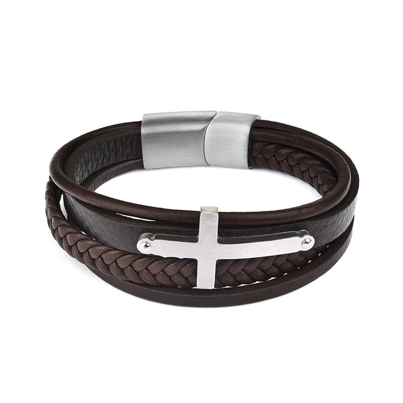 Multilayer leather bracelet