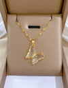 European And American Ins Crystal Zircon Butterfly Pendant Necklace