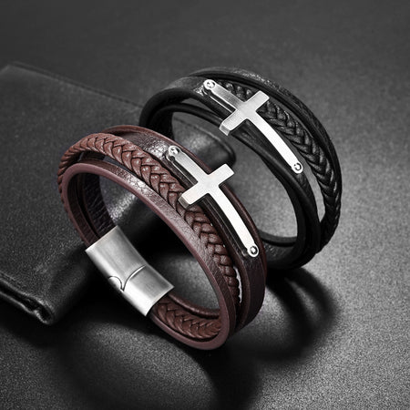 Multilayer leather bracelet