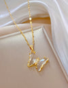 European And American Ins Crystal Zircon Butterfly Pendant Necklace