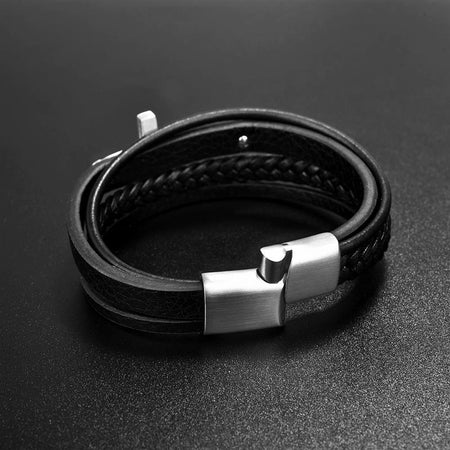 Multilayer leather bracelet