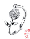 Beautiful rose tail ring sterling silver ring