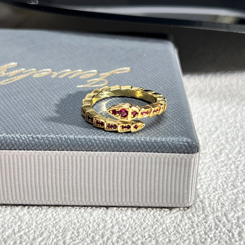 French Rose Zircon Light Luxury High-grade Ring