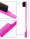 Beauty Double Side Edge Control Hair Comb Hair Brush Eyebrow Brush Hair Styling Salon Hair Accessories Random Color