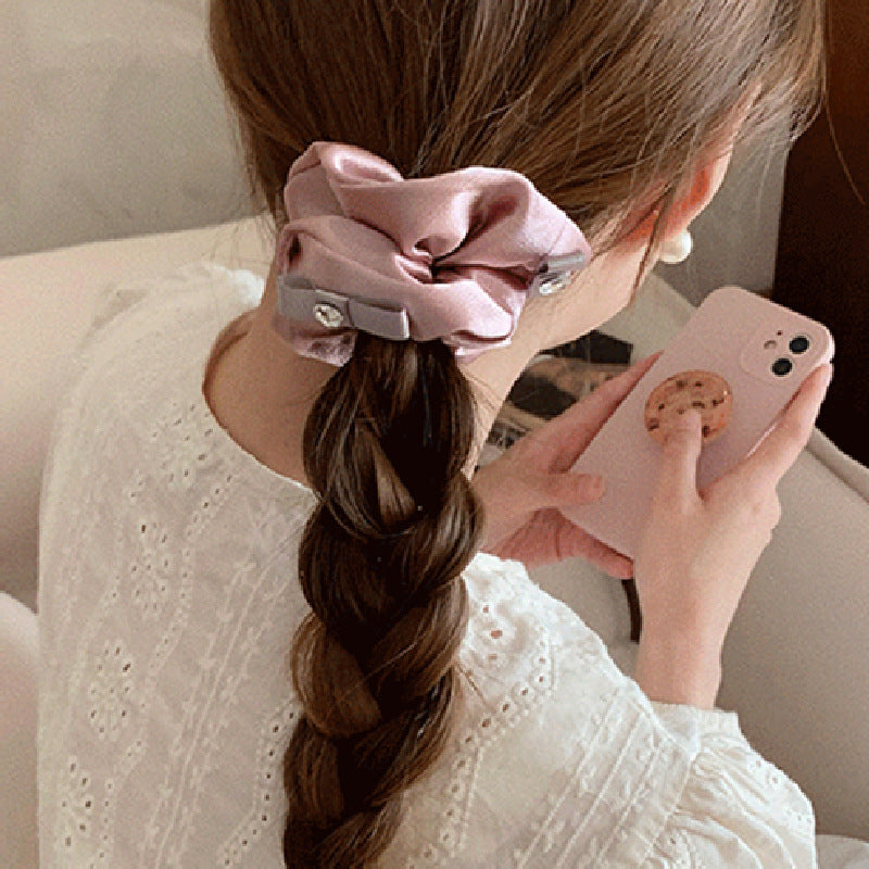 Satin Bow Fabric Large Intestine Hair Ring For Women