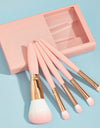 5 PCs Makeup Brushes With Mirror Travel Set