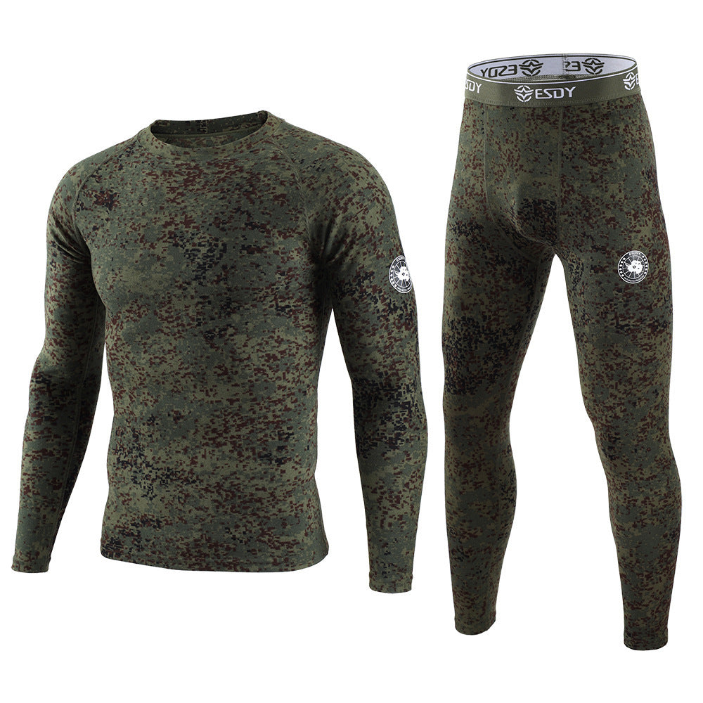 ESDY Men's Exercise Camouflage Dralon Thermal Underwear Suit