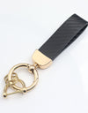 Carbon Fiber Pattern Car Anti-lost Leather Key Ring Pendant