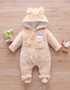 Solid Color Cartoon Baby One-piece Thick Cotton Velvet Suit