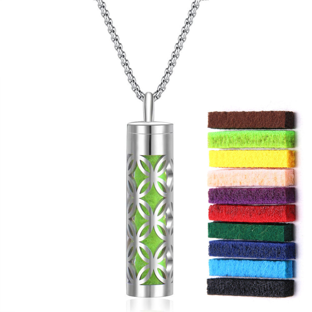 316L Stainless Steel Aromatic Perfume Oil Essential Oil Diffuser Pendant Necklace