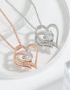 Zircon Double Love Necklace With Rhinestones Ins Personalized Heart-shaped Necklace Clavicle Chain Jewelry For Women Valentine's Day