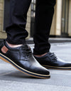 Men's Casual Leather Shoes Top Layer Daily Shoes Trend Men's Shoes British Tie Dress Shoes
