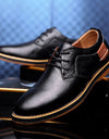 Men's Casual Leather Shoes Top Layer Daily Shoes Trend Men's Shoes British Tie Dress Shoes