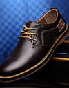 Men's Casual Leather Shoes Top Layer Daily Shoes Trend Men's Shoes British Tie Dress Shoes