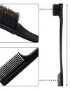Beauty Double Side Edge Control Hair Comb Hair Brush Eyebrow Brush Hair Styling Salon Hair Accessories Random Color
