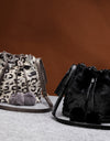 Leopard bucket bag