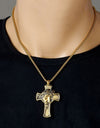 Stainless Steel Cross Shelf Head Pendant Necklace Personality Retro Men