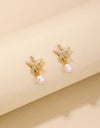 Metal Starfish Pearl Tassel Women's Earrings