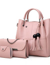 European and American fashion single shoulder Messenger bag ladies three-piece tassels mother bag