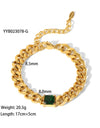 European And American 18K Gold-plated Inlaid Zircon Light Luxury Non-fading Stainless Steel Bracelet Necklace