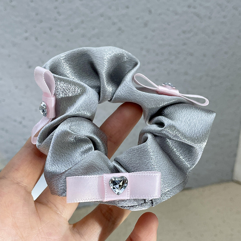 Satin Bow Fabric Large Intestine Hair Ring For Women